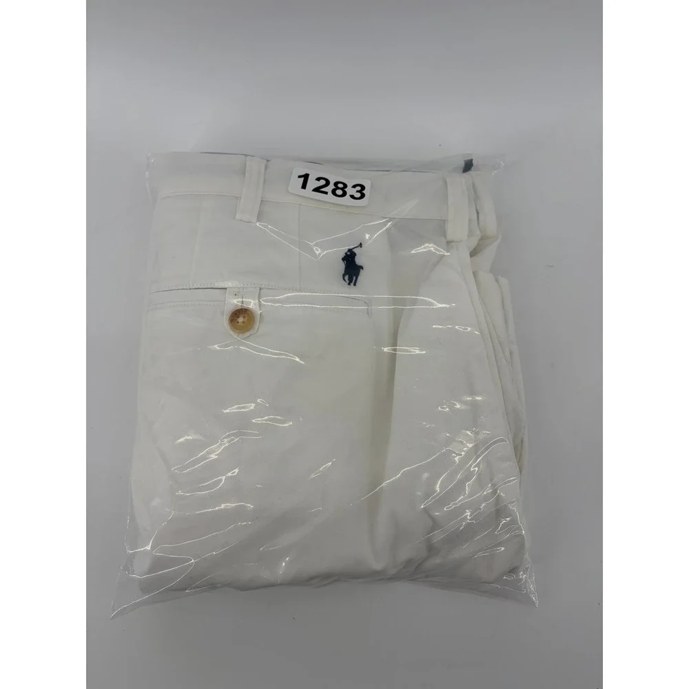 Polo Ralph Lauren, Chino Shorts, White Flat Front, Golf/Casual, Men's Size 42